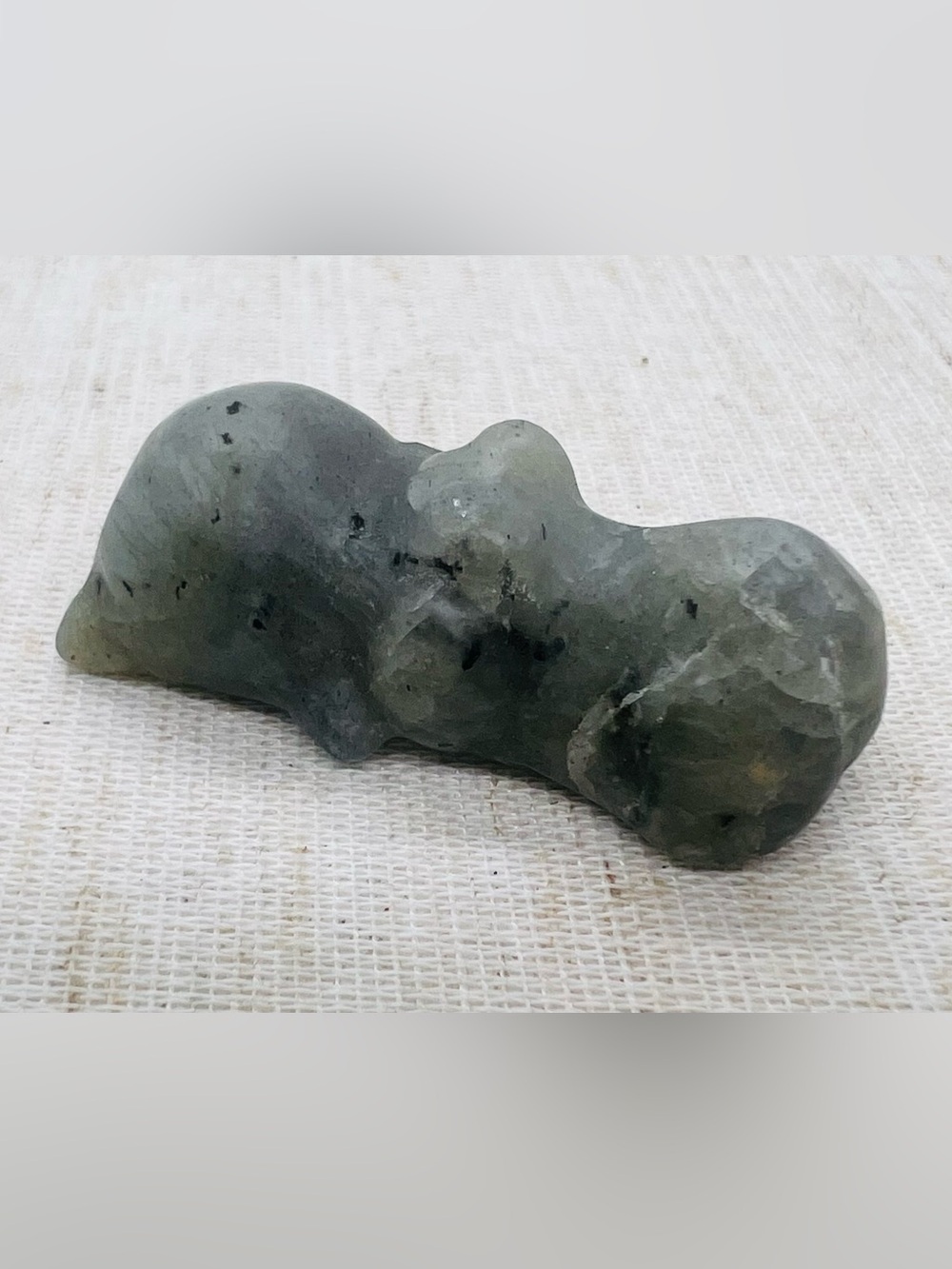 Grey Speckled Labradorite Stone‎ Hippo Figure Crystal New Reiki